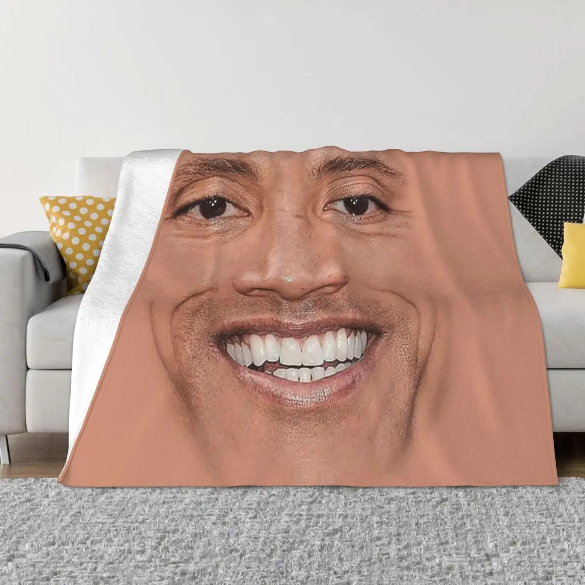 

The Rock Face Plaid Blankets Flannel Printed American Actor Johnson Super Warm Throw Blankets for Bed Bedroom Rug Piece