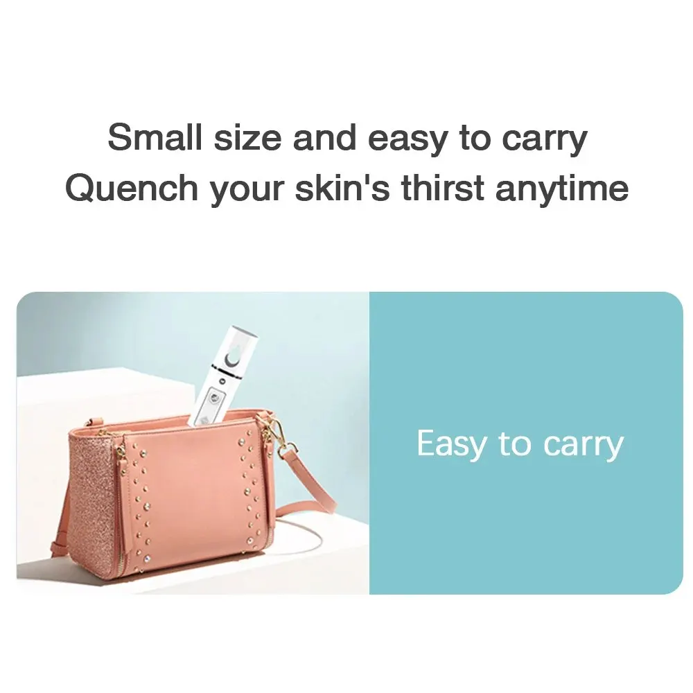 Mini Nano Mist Sprayer Cooler Facial Steamer Humidifier USB Rechargeable Face Moisturizing Nebulizer Beauty Skin Care