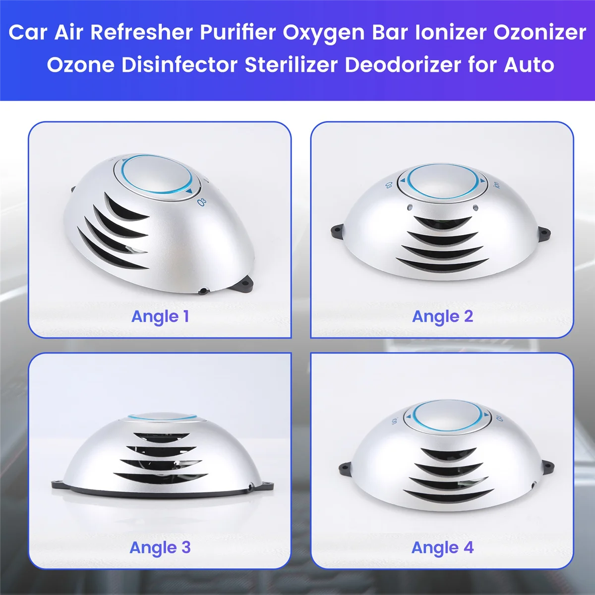 Car Air Refresher Purifier Oxygen Bar Ionizer Ozonizer Ozone Disinfector Sterilizer Deodorizer for Auto