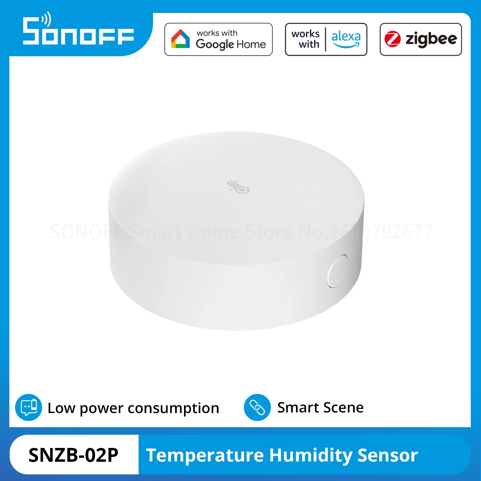 Sonoff-sensor de Temperatura e Umidade Zigbee Snzb02p High Accu Smart Home Scene Funciona com Ewelink Google Zbbridge-p Zbdongle-e p