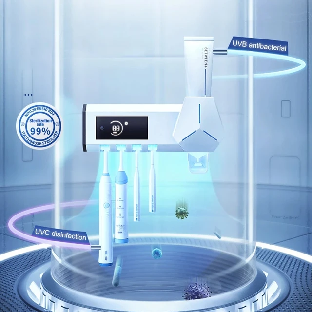 Xiaomi Uv Fogkefe Tartó Intelligens Sterilizáló Automatikus Fogkrém Sajtoló Adagoló Fürdőszoba Kiegészítők Készlet - Image 4