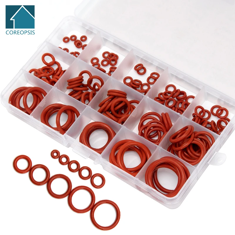 150PCS PCP Paintball VMQ High Pressure Sealing Silicone O-rings Red OD 6-30mm CS 1.5mm 1.9mm 2.4mm 3.1mm