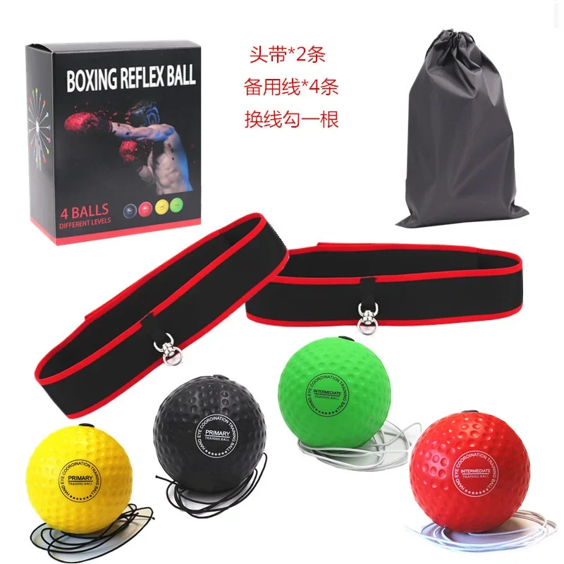 Head Mounted Speed Ball Boxing Speed Ball Boxing Punching Bag Boxing Reaction Ball Boxing Speed Ball Head-mounted PU Punch Ball Sanda Training Hand Eye Reaction Home Sandbag Fitness Boxing Equipment