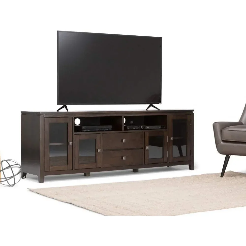 

SOLID WOOD Universal TV Media Stand, 72 Inch Wide, Contemporary, Living Room Entertainment Center with Storage,Tv Stand