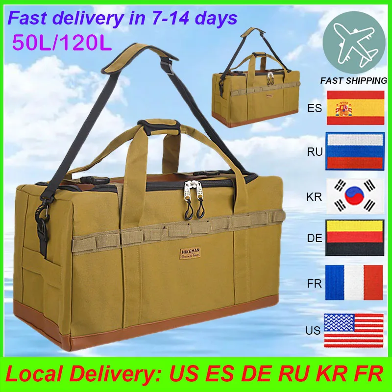 

120L Large Capacity Camping Supplies Bag Travel Folding New Luggage Bag Picnic Accessories Storage Bag High Quality Backpack