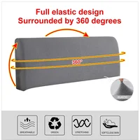 Couvre-tête de lit gris élastique épais, tout compris, teint uni, polaire pour la maison, solide, dos Long, Textiles de maison 5