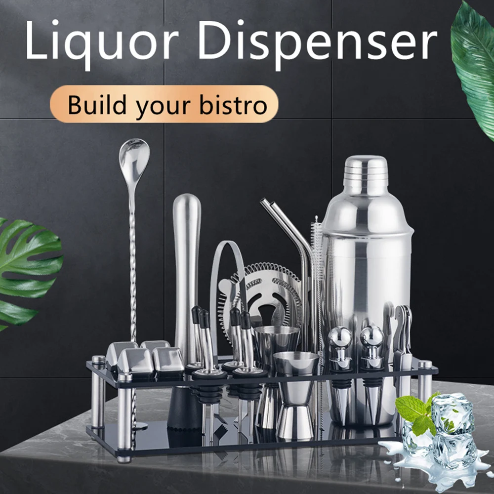Cocktail Shaker Set 6-25 PCS Boston Stainless Steel Liquor Dispense Manually Portable Coktail Mixer Kit Bar bartender accessories cocktail shaker set