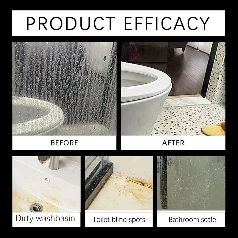 Water Stains Cleaner Ceramic Floor Scale Remover Natural Ingredients Multi-Effect Cleaner For Bathtubs Walls Sinks Shower Doors
