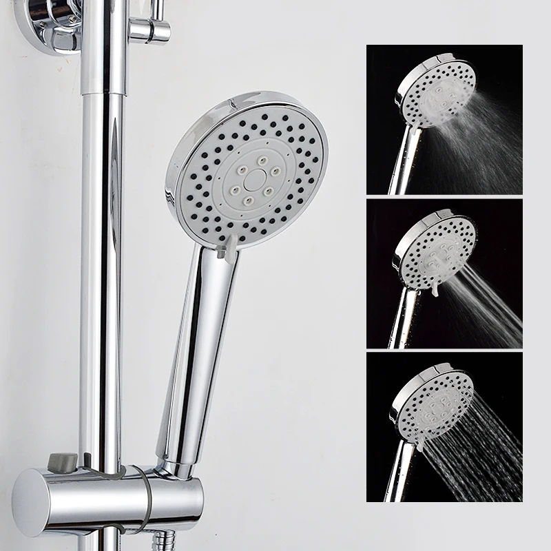 Bathroom Set Brass Chrome Wall Mounted Faucet 8" Head Water Saving Nozzle Aerator Higpressure Set