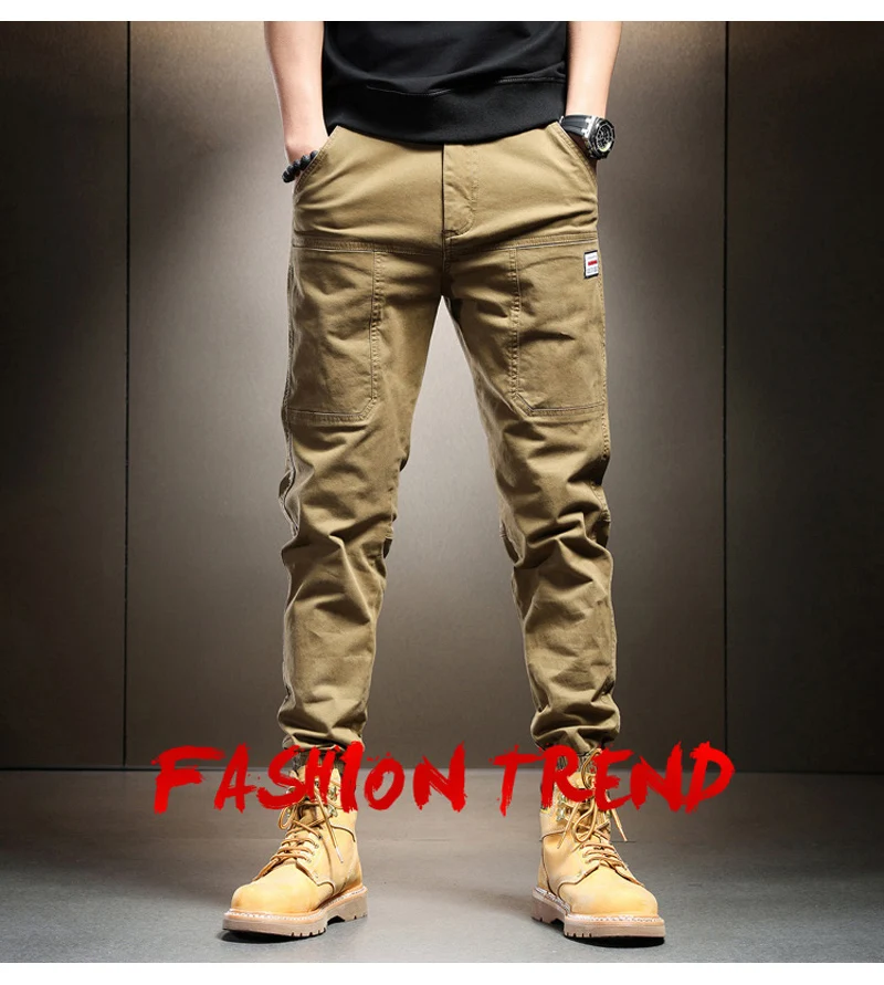 cargo pants with straps Streetwear Fashion Casual Cargo Pants Men Overalls Spliced Designer Loose Fit Trousers Hip Hop Joggers Men Leisure Baggy Pants cargo pants