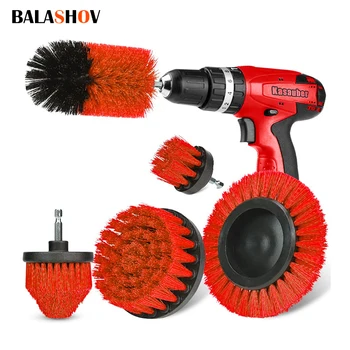Kit di spazzole per trapano elettrico multiuso da 5 pezzi Spazzola per pulizia elettrica Lucidatore per auto Kit di pulizia per bagno da cucina Strumento per la pulizia della toilette 1