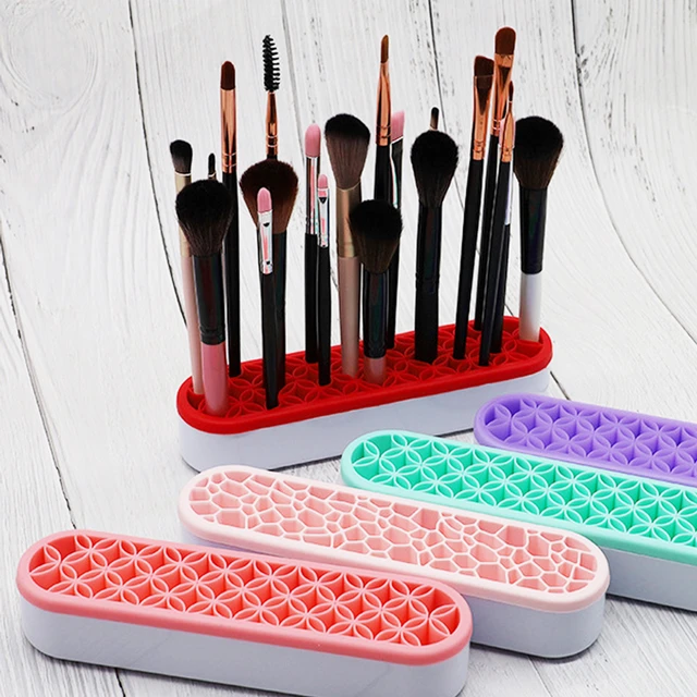 Silicone Nail Pen Holder Organizer Makeup Brush Display Stand Rack Storage  Case - AliExpress