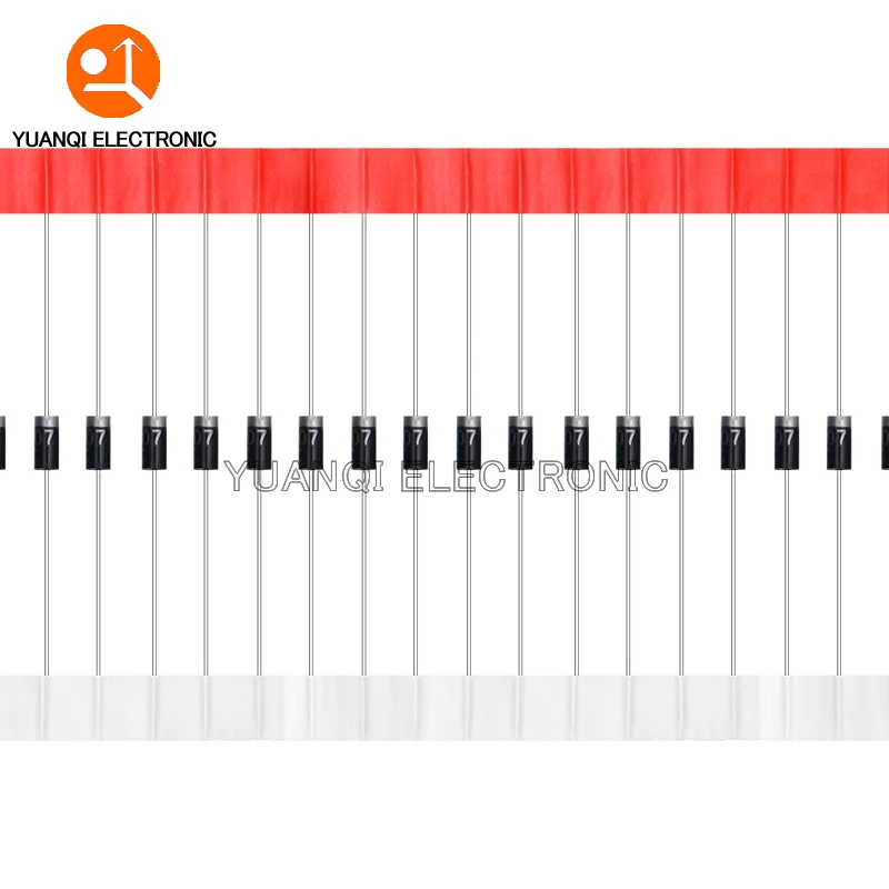 100ks 1N4007 1N4006 1N4005 1N4004 1N4003 1N4002 1N4001 4007 IN4007 1A 1000V 400V 100V 50V DO-41 usměrňovač dioda vysoký kvalita
