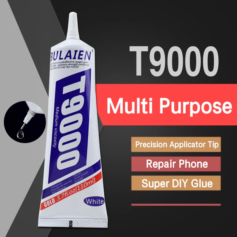 다목적 접착제 수리 110ML, 전화 뒷면 커버 피팅 보석 DIY 아크릴 접착제 T9000 정밀 애플리케이터 팁 접착제
