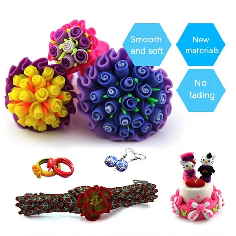 24/36/50 Colors Polymer Clay Fimo Diy Soft Clay Set Molding Craft Oven Bake Clay Blocks  Montessori Early Education Toy For Kids 5