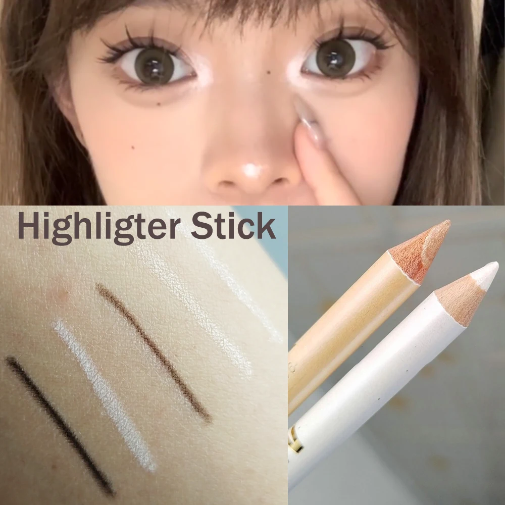 Double Headed Smooth Black Brown Eyeliner Eyebrow Pencil Lasting Waterproof Pearlescent Lying Silkworm Eyeshadow Stick Makeup_voghion.com