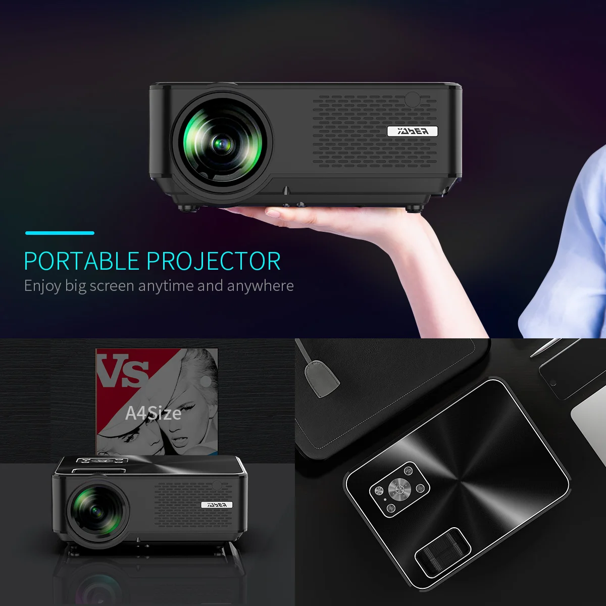 YABER Y60 Portable Projector with 5500 Lux Upgrade Full HD 1080P 200