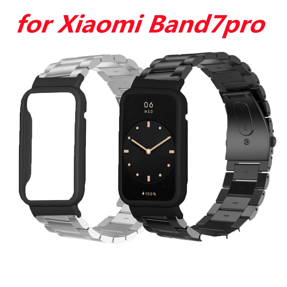 

Metal Strap+Watch Case For Xiaomi Band7pro 45mm Stainless Steel Bracelet For Xiaomi Band7pro Series Watch Protective Accessories