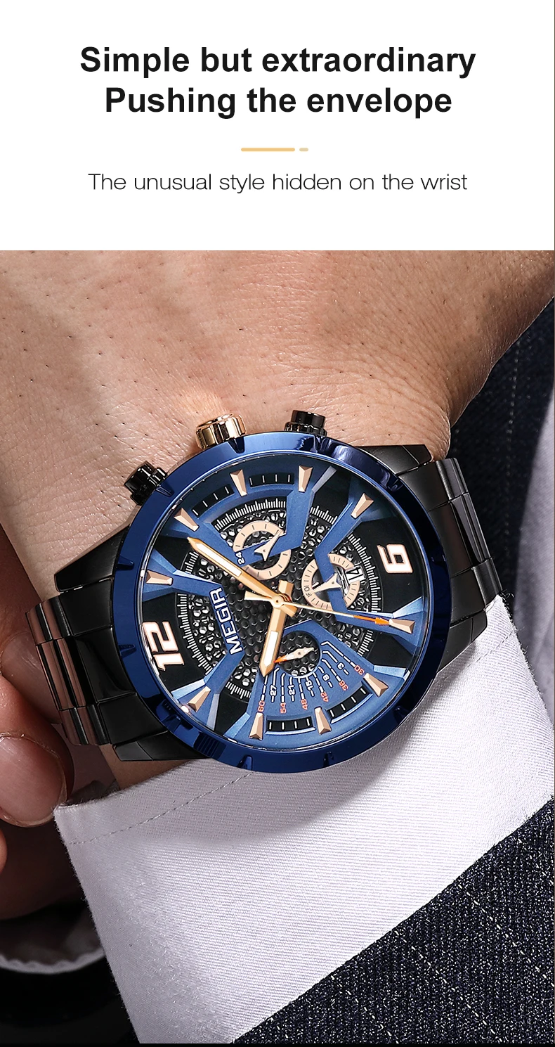 Stainless Steel for Men Luxury Business Casual Quartz Date Clock Chronograph Big Dial Wrist_voghion.com