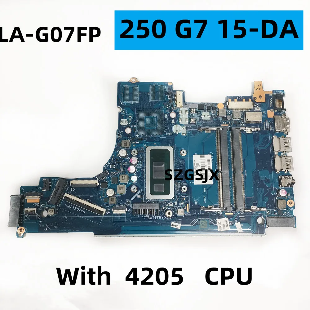 

Материнская плата для ноутбука HP 250 G7 256 G7 15-DA, с процессором Intel 4205, 100% ТЕСТ ОК