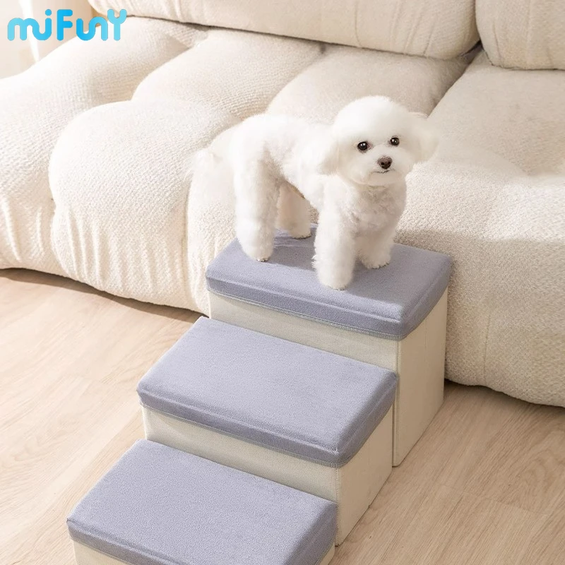 

Foldable Storage Pet Stairway Multi Functional Sofa Non-slip Elderly Dog Pup Bed Dog Ladder Removable Dog Training Pet Supplies
