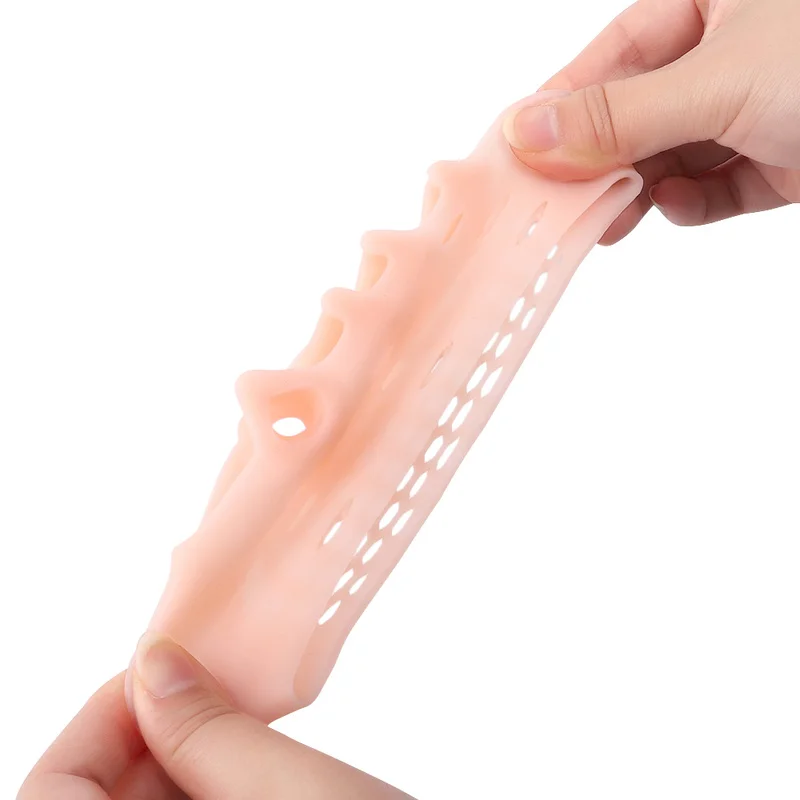 1pair Silicone Forefoot Pads Gel Insoles Toe Separator Cushion Pad Pain Relief Shoes Insoles Finger Toe Valgus Corrector Gel Pad