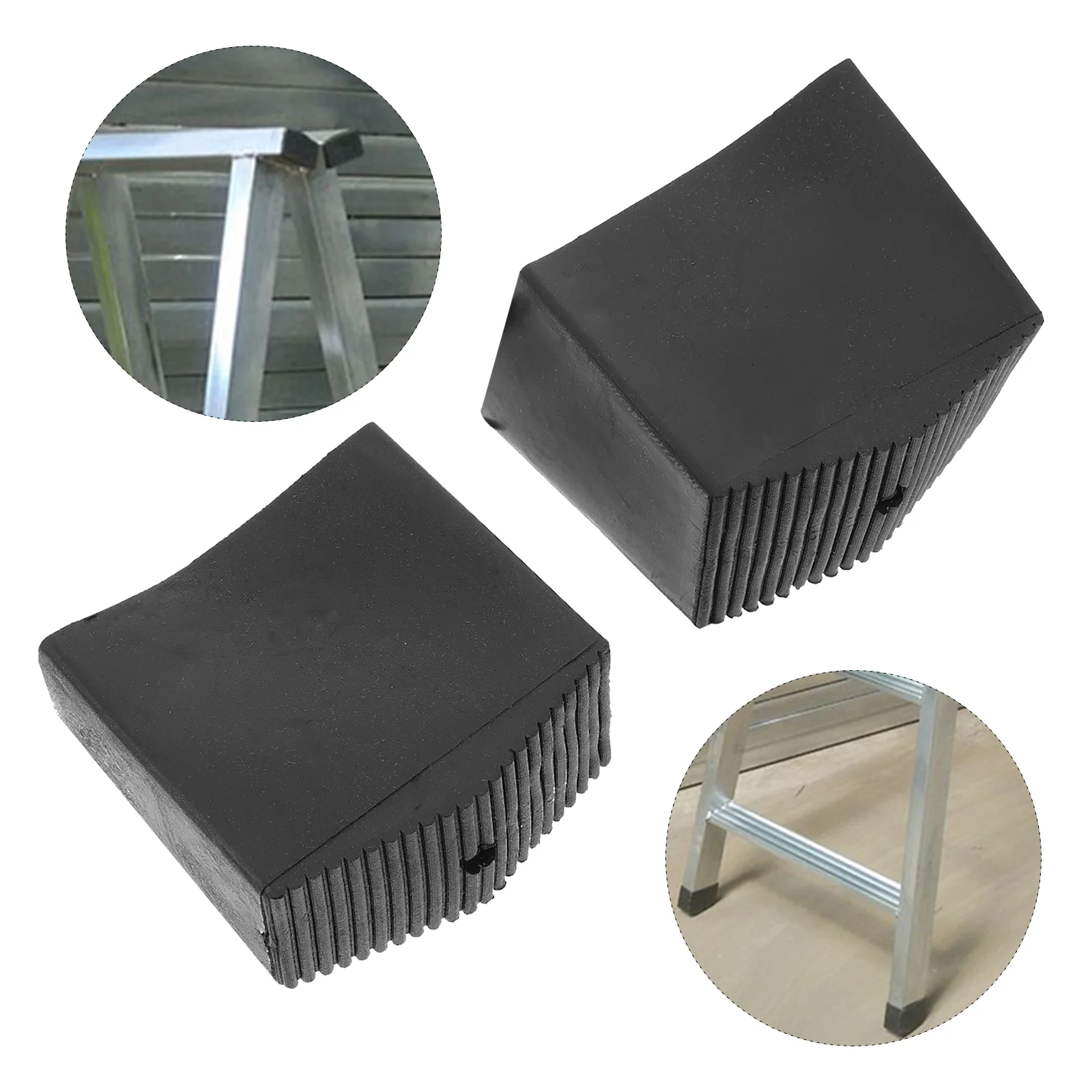 

2 Pcs Extension Ladders Rubber Foot Cover Feet Protector Telescopic Non- Skid Pad Leg Covers End Mat Folding