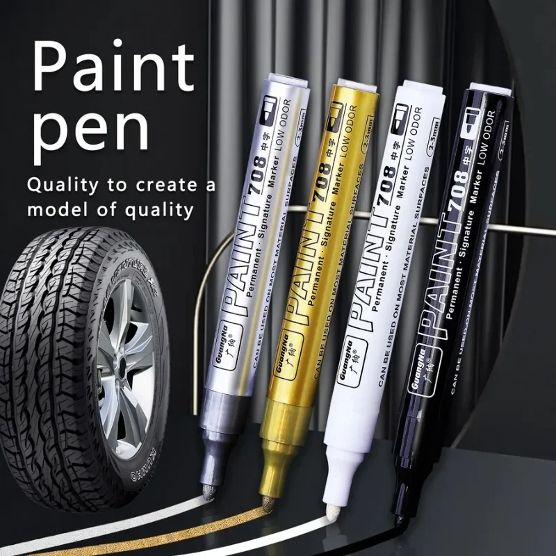 Acrylic Paint Pens Metallic Markers Set 2.3mm With Ink Replace Tip For Rock Wood Glass Fabric Ceramic Graffiti