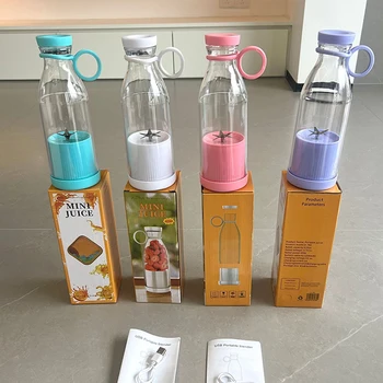 Fresh Fruit Juicers Rechargeable Mixers Blue Pink USB Portable Juice Bottle Mini Fast Electric Blender Smoothie Ice Maker