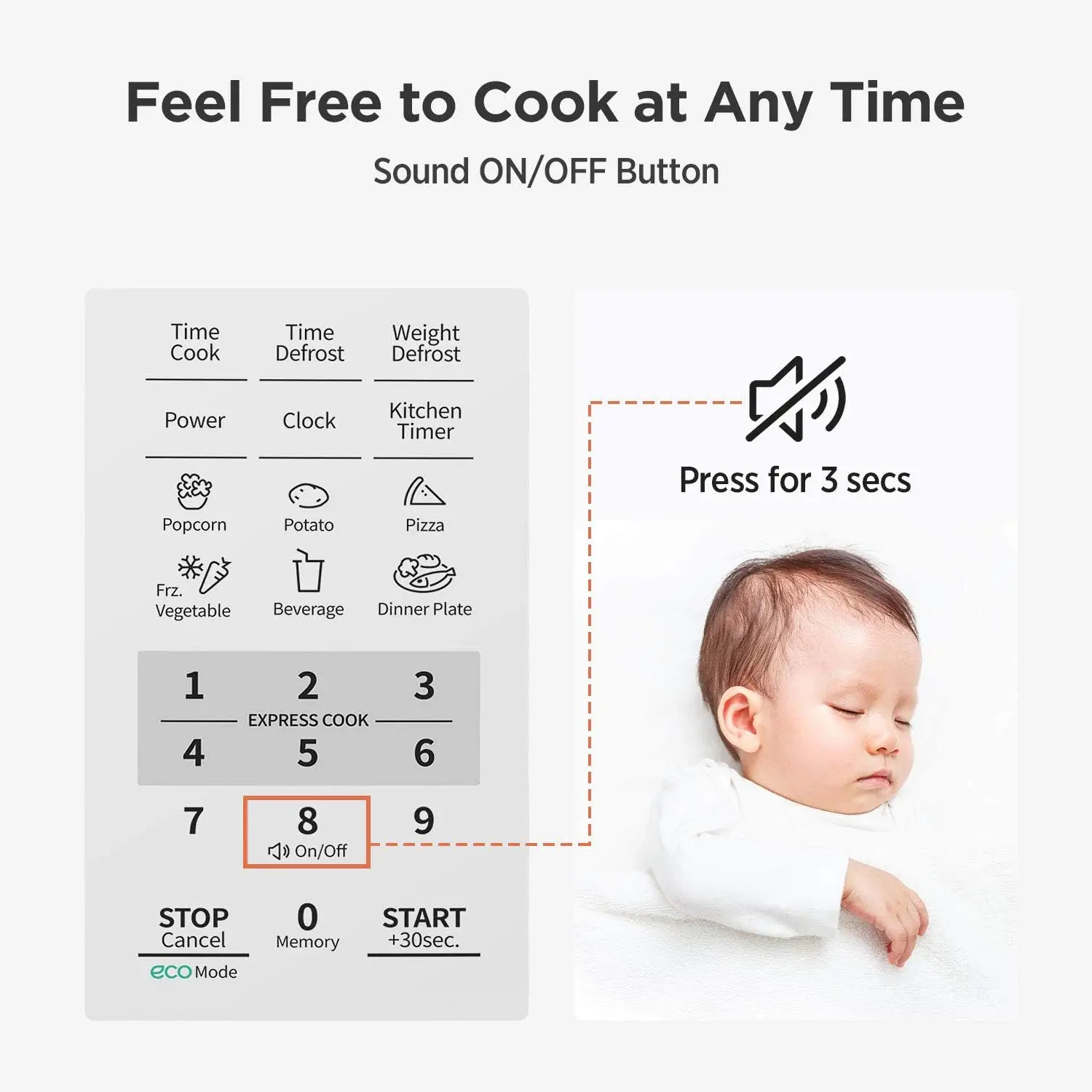 EM720CPL-PM Countertop Microwave Oven with Sound On/Off, ECO Mode and Easy One-Touch Buttons, 0.7 Cu Ft/700W, Pearl Whit 3