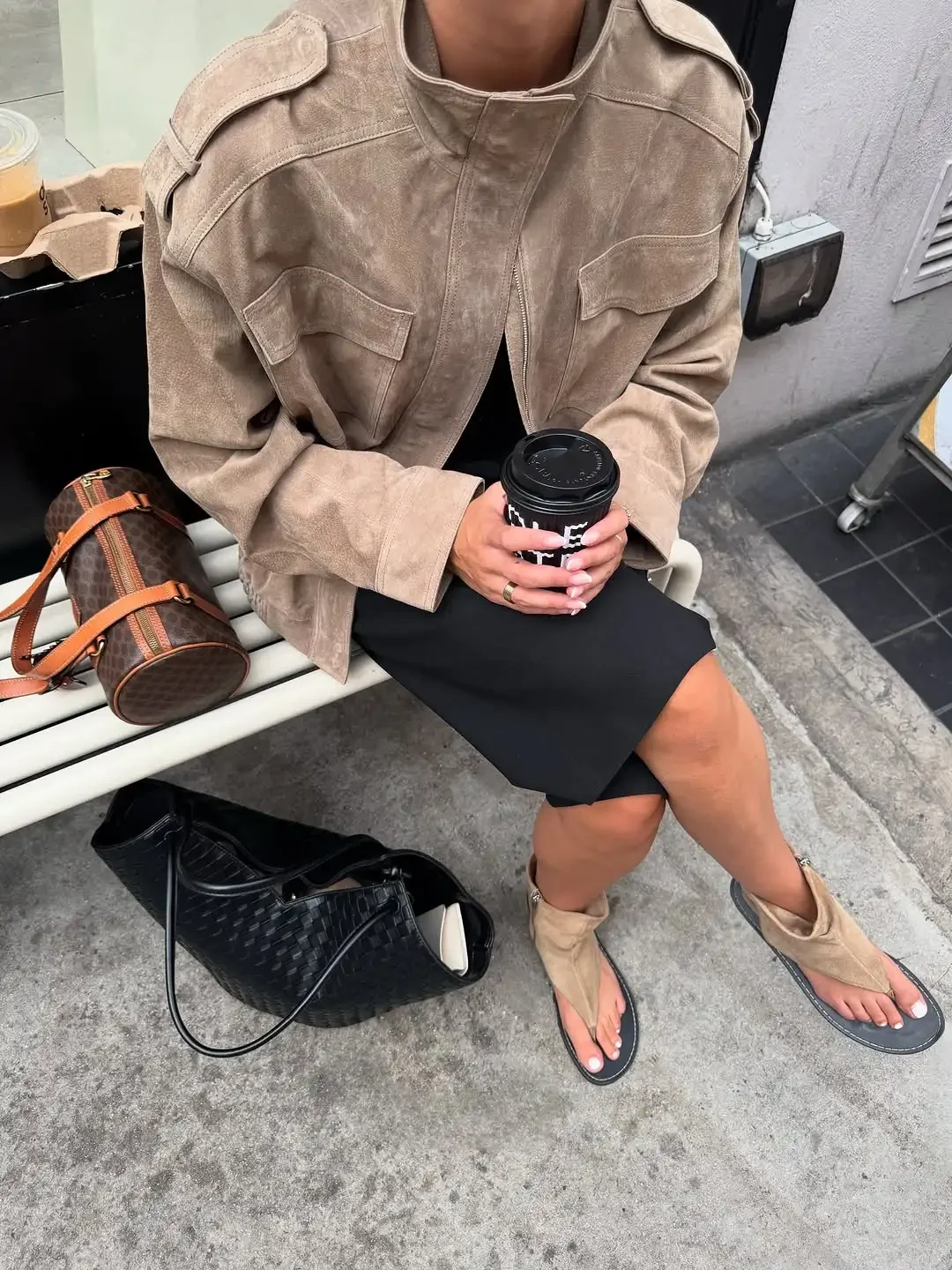 Women Suede Jacket – Stand Collar Casual Outerwear With Zipper Pockets, Loose Fit Coat