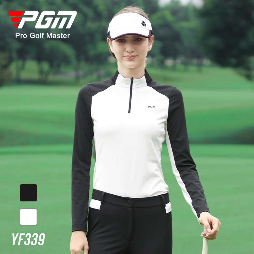 

PGM Golf Kleding Vrouwen Lange Mouw T-shirt Shirt Lente Herfst Sport Ongedwongen Polo Shirt Vrouwen Hoge Elastische Warm Tops