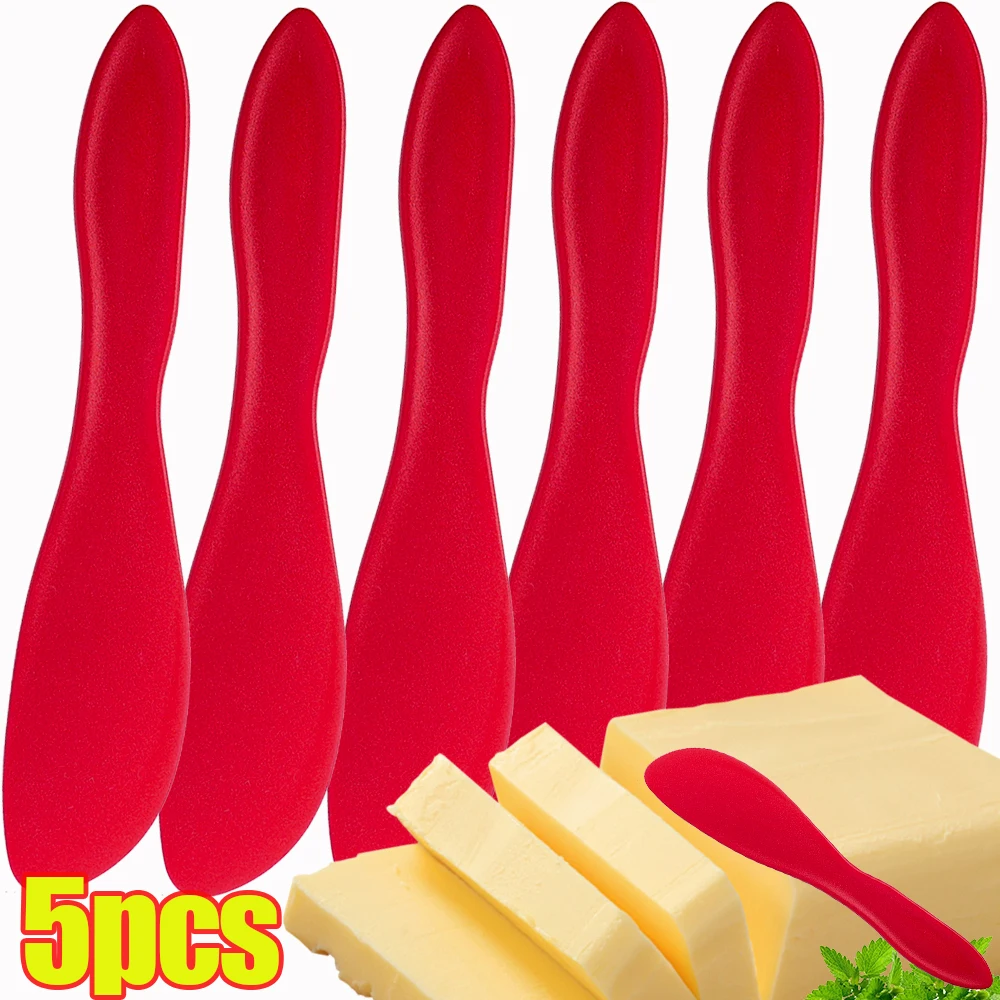 1/5PCS Plastic Butter Knife Portable Long Handle Cheese Cutting Knifes Multi-purpose Bread Cream Spreaders Home Kitchen Gadgets butter knife cheese knife