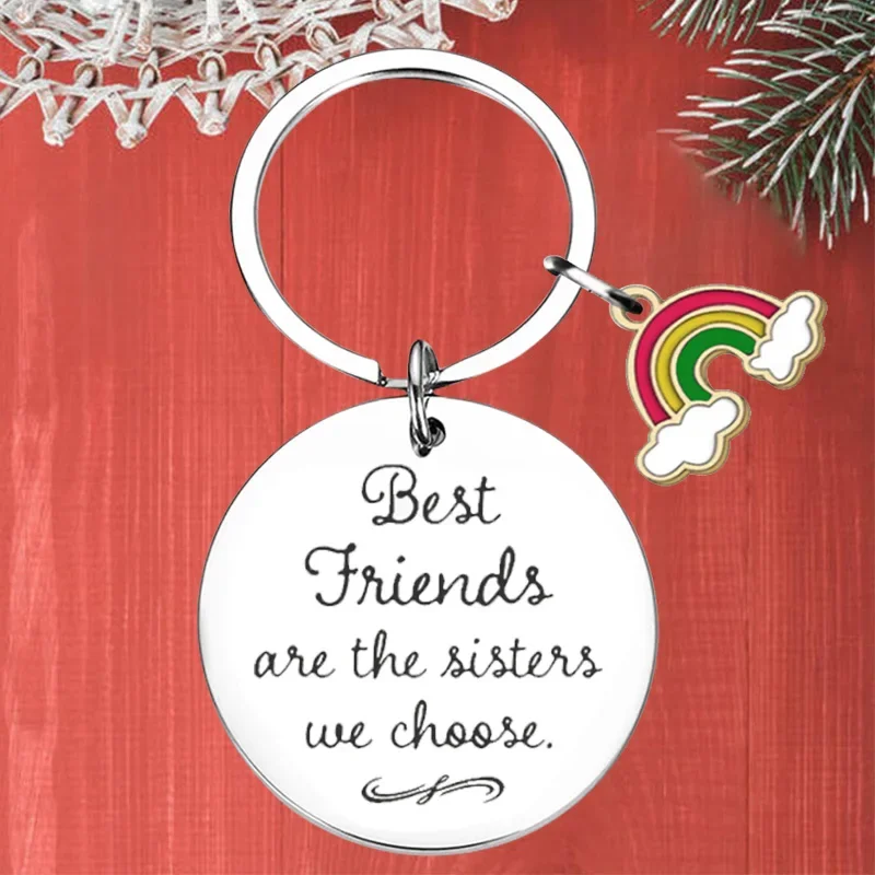 

Metal sister Birthday gift Keychain Pendant best friend friendship Key Chains best friend are the sisters we choose
