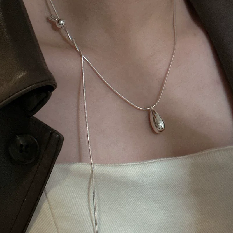 925 Sterling Silver Drop Necklace for...