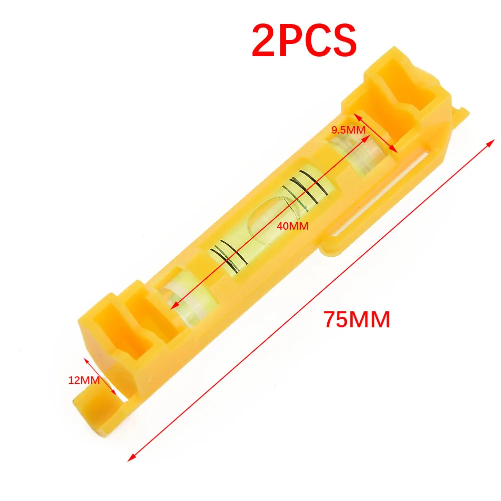 

2pcs Horizontal Bubbles 75x12.5mm Hanging Wire Cascade Mini-level Orange String Leveling Tool W/ String Hook Design