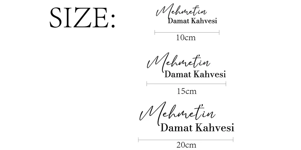 Description Picture 2 of itemPersonalized Vinyl Stickers Decal Name Damat Kahvesi lettering Wedding Party Favors Bridal Party Souvenirs Baby Shower Decor