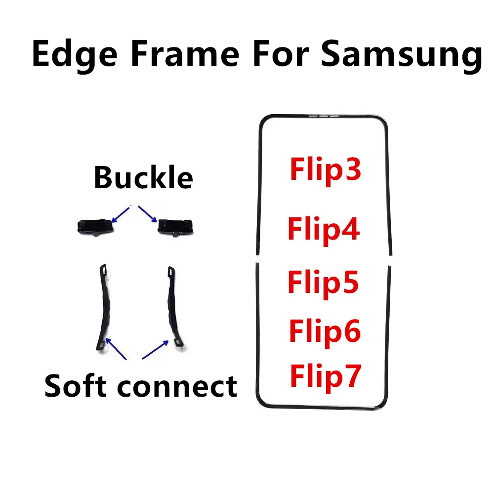 Middle Frame Stand Housing Bezel Repair Part + Buckle Connect, Edge Strips