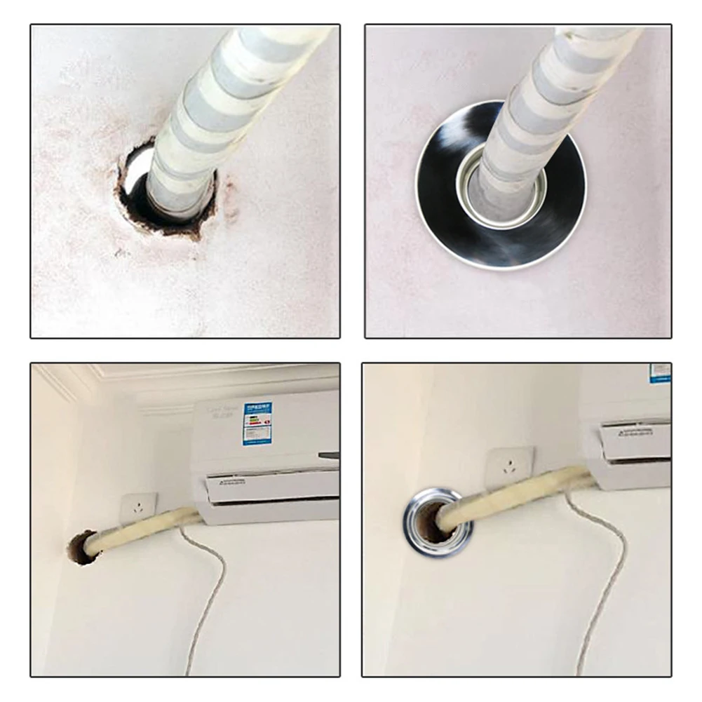 

70/80/100mm Round Pipe Flange Seat Tube Stainless Steel Air Ventilation Hose Cover Connector Air Vent System Hardware