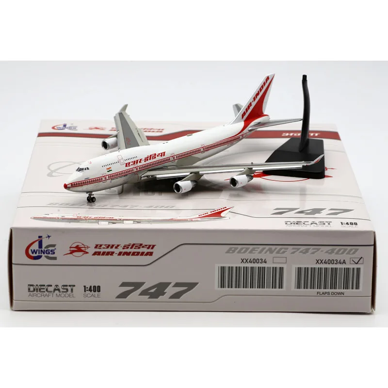 

XX40034A Alloy Collectible Plane Gift JC Wings 1:400 Air India Boeing B747-400 Diecast Aircraft Jet Model VT-ESP Flaps Down