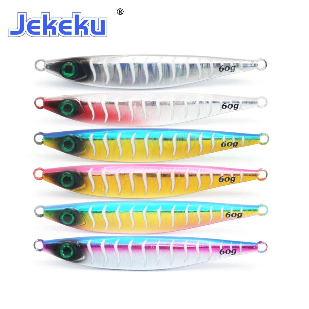 Jekeku Nuovo 1Pc Ocean Trolling Metal Fishing Lure 60G 80G 100G Hard Lure Fishing Metal Jig Saltwater Bait Lure