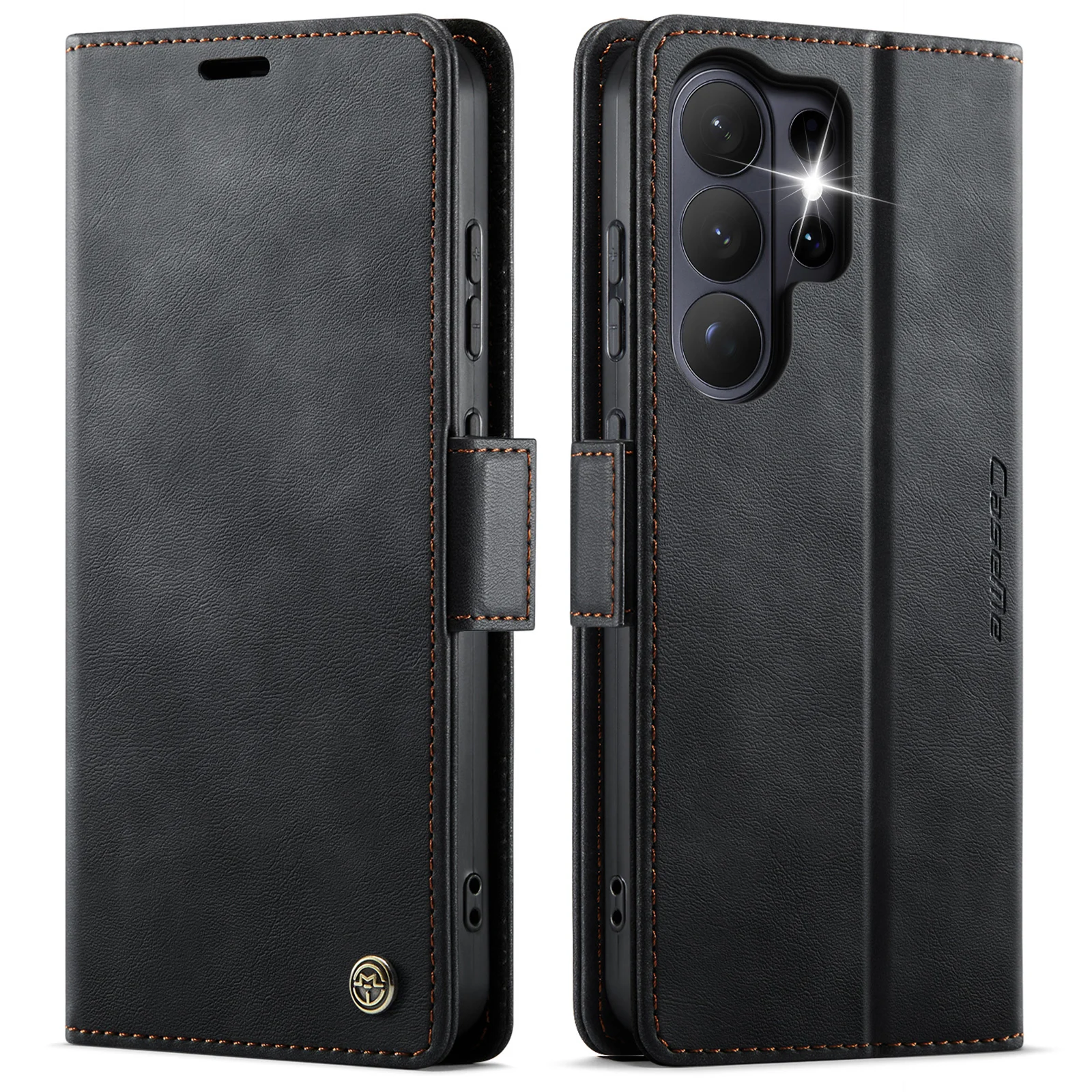 Vintage-Style Magnetic PU Leather Wallet Phone Case with Shockproof Card Holder Pocket Cover