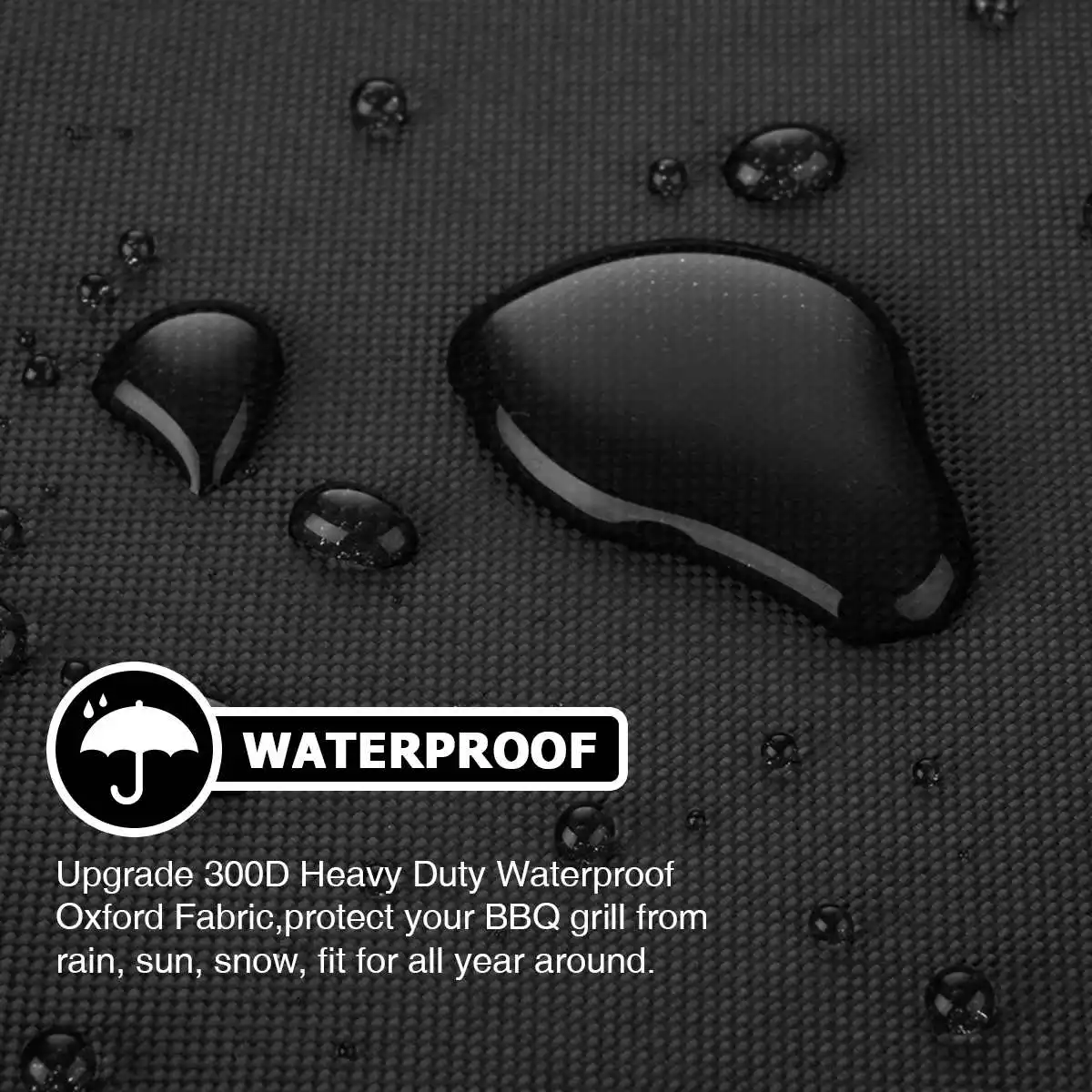 Outdoor Black Waterproof Grill Cover Heavy Duty Dust Protective Anti-uv Rectangle Cover For Gas Charcoal Electric Barbecue Grill