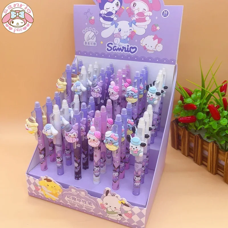 

Sanrio мультипликационная гелевая ручка Cinnamoroll Kuromi моя мелодия, стираемая, для начальной школы, школьные канцелярские принадлежности оптом