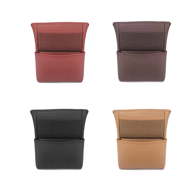 Car Seat Middle Hanger Storage Bag Leather Auto Handbag Holder Between Seats Headrest Hanging Phone Water Cup Organizer Pockets