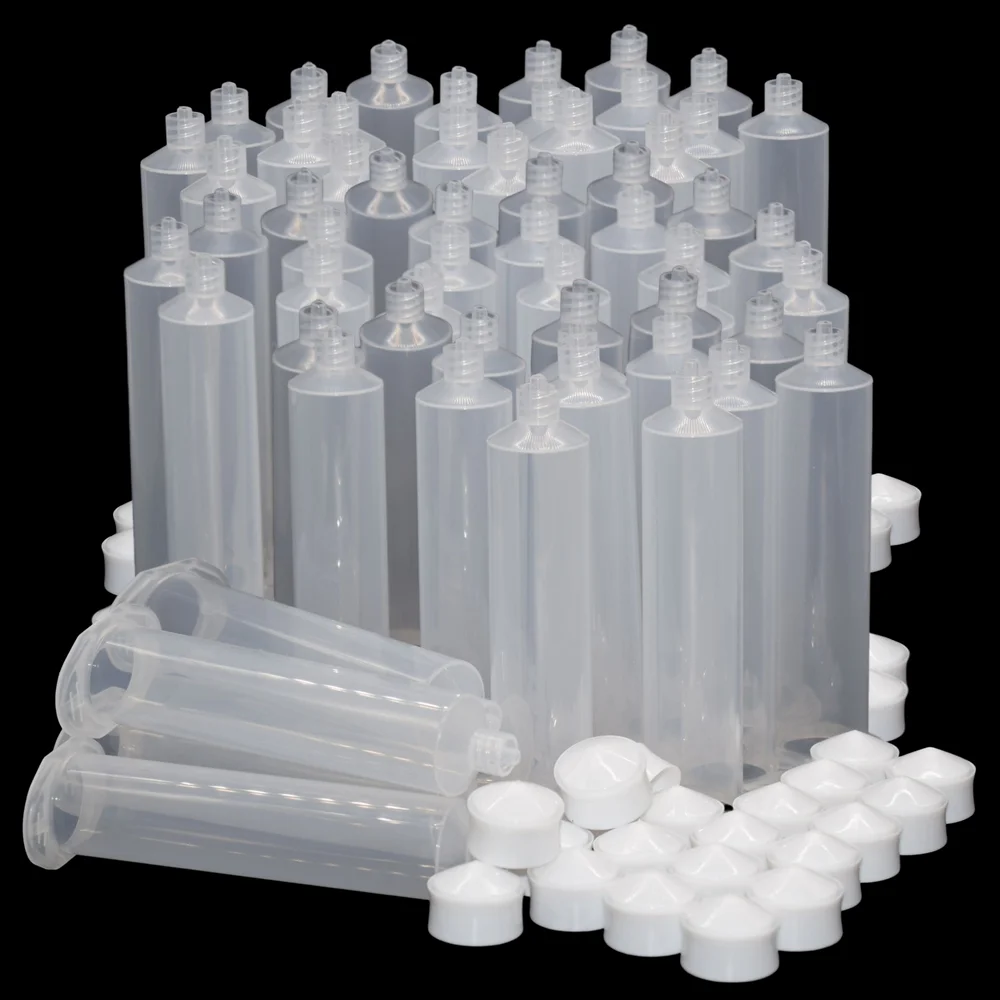 60pcs 30ml Glue Adhesives Dispenser Industrial Syringe Tube 30cc Dispensing Glue Syringe Barrel for Manual 30ml UV Glue Gun Tool