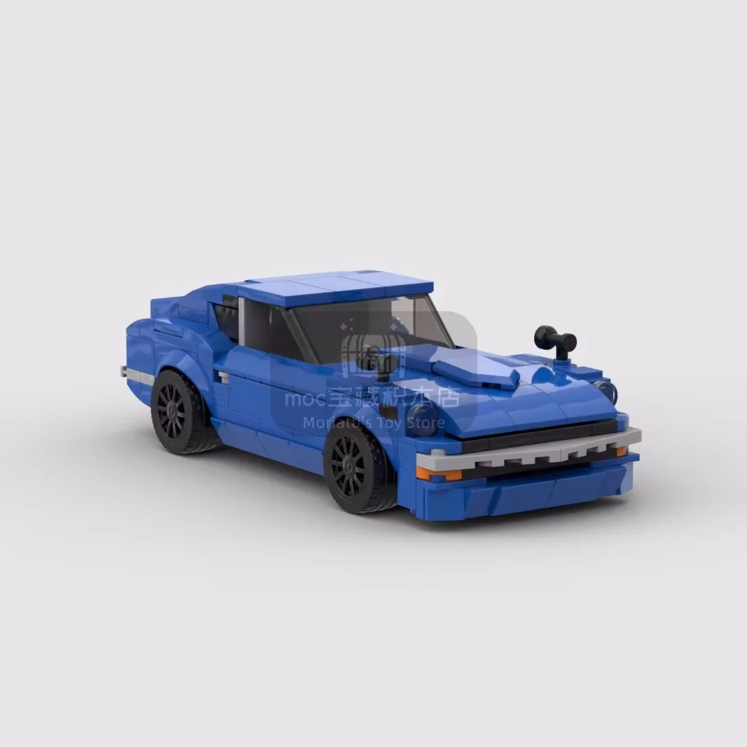 MOC Nissan Fairlady 240Z racing sports car Vehicle Speed Champion Racer Building Blocks Brick Creative Garage Toys for Boys