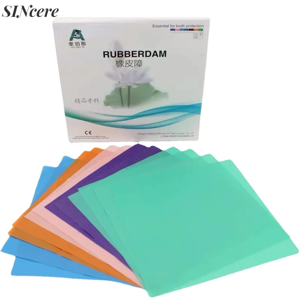 1 Box Non Sterile High Quality Dental Dam Natural Rubber Latex Dam Nnti-allergy 52pcs 5“x5” / 36pcs 6\