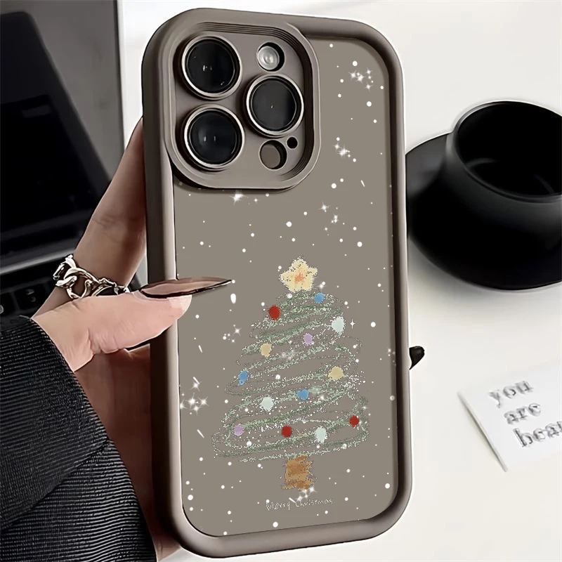 thumbnail image 1 of Funda de TPU suave con estampado de árbol de Navidad para iPhone 15 16 Pro Max 14 Plus 13 12 11 Pro Max 7 8 XR X XS SE cubierta de teléfono a prueba de golpes, 1 of 5