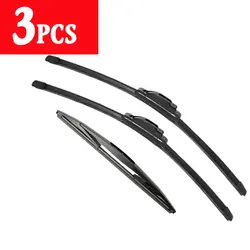 Universal Car Wiper Blade for Front and Rear Windscreens - Auto Accessories & Styling (3PCS)